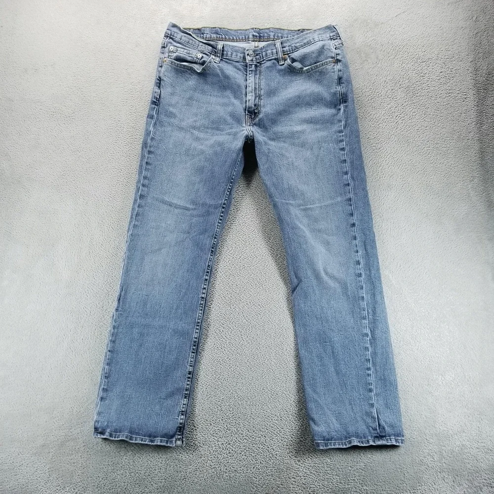 Levis 514 Jeans Mens‎ 38x32 Blue Regular Straight Medium Wash Stretch Denim